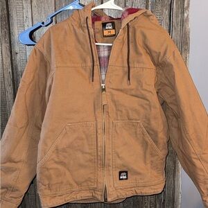 Berne Tan Jacket with Red Plaid Lining